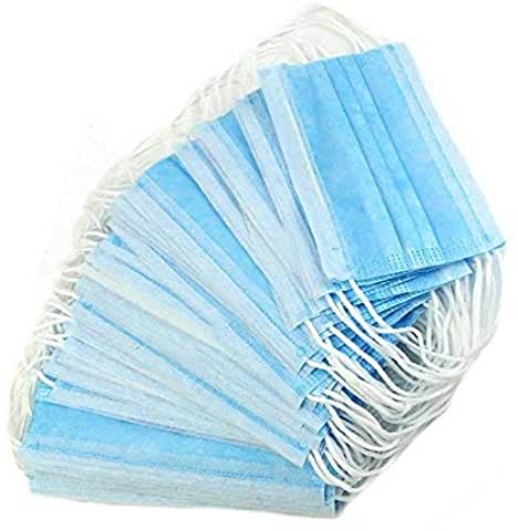 Disposable 3-Ply Blue Pleated General Purpose Ear-Loop Face Masks